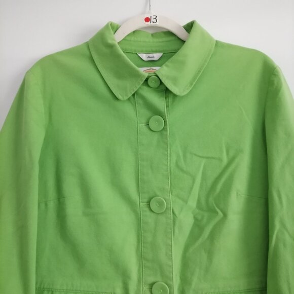 Talbots Womens Light Green 3/4 Sleeve Stretch Button Up Denim Jacket Size 12 - Picture 2 of 6